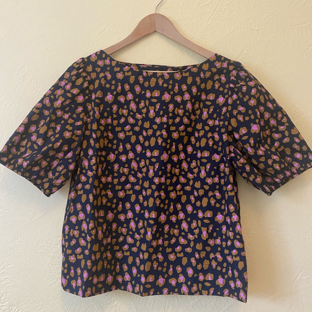 J Crew cotton leopard print cotton tee